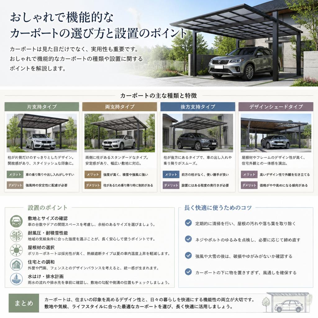カーポートのデザインと機能性