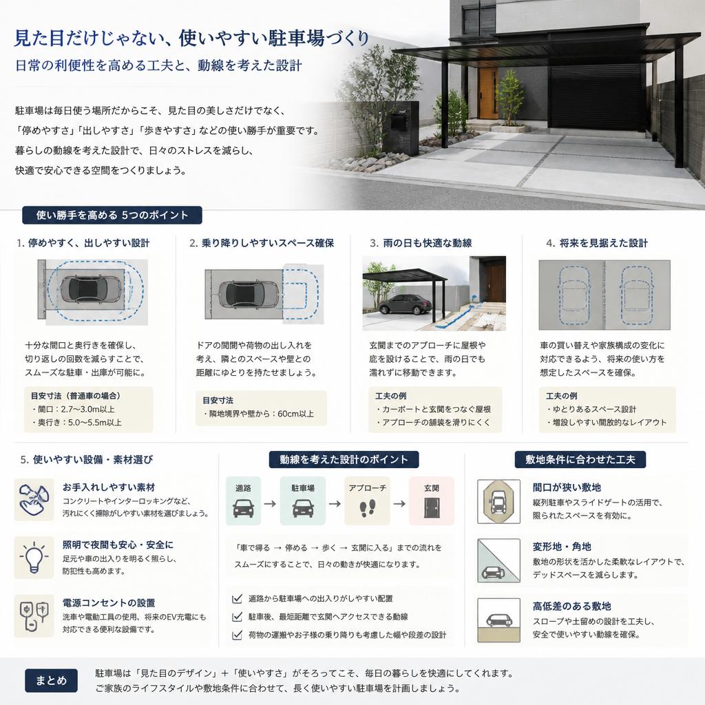 機能性を重視した駐車場のご提案